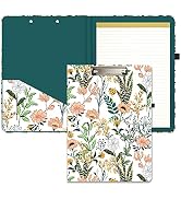 Hongri Clipboard Folio with Refillable Lined Notepad and Interior Storage Pocket for Students, Cl...
