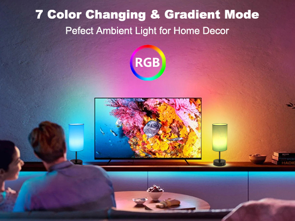 RGB 7 colors mode as ambient light for special occasions like dating, party, home cinema.