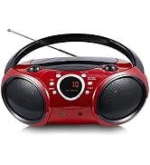 SINGING WOOD 030B Portable CD Player Boombox with Bluetooth for Home AM FM Stereo Radio, Aux Line...