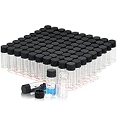 Alyoen 10ml Clear Glass Vials, 100 Pack Glass Vials with Screw Caps, Plastic Stoppers and Label P...