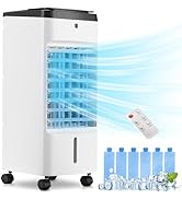 Uthfy Portable Air Conditioners, 3 IN 1 Evaporative Air Cooler with Detachable Water Tank, 6 Ice ...