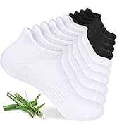 floconssy Ankle Socks for Women, Bamboo Viscose Cushioned Running Socks Low Cut Athletic Short Fo...