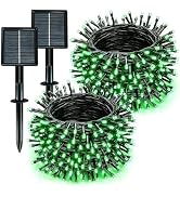 Solar String Lights Outdoor Waterproof 2 Pack Total 66ft 200LED 8 Modes Twinkle Lights Solar Fair...