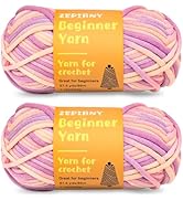 Crochet Yarn for Crocheting & Knitting, Soft Cotton Yarn for Beginners Easy-to-See Stitches, Wors...