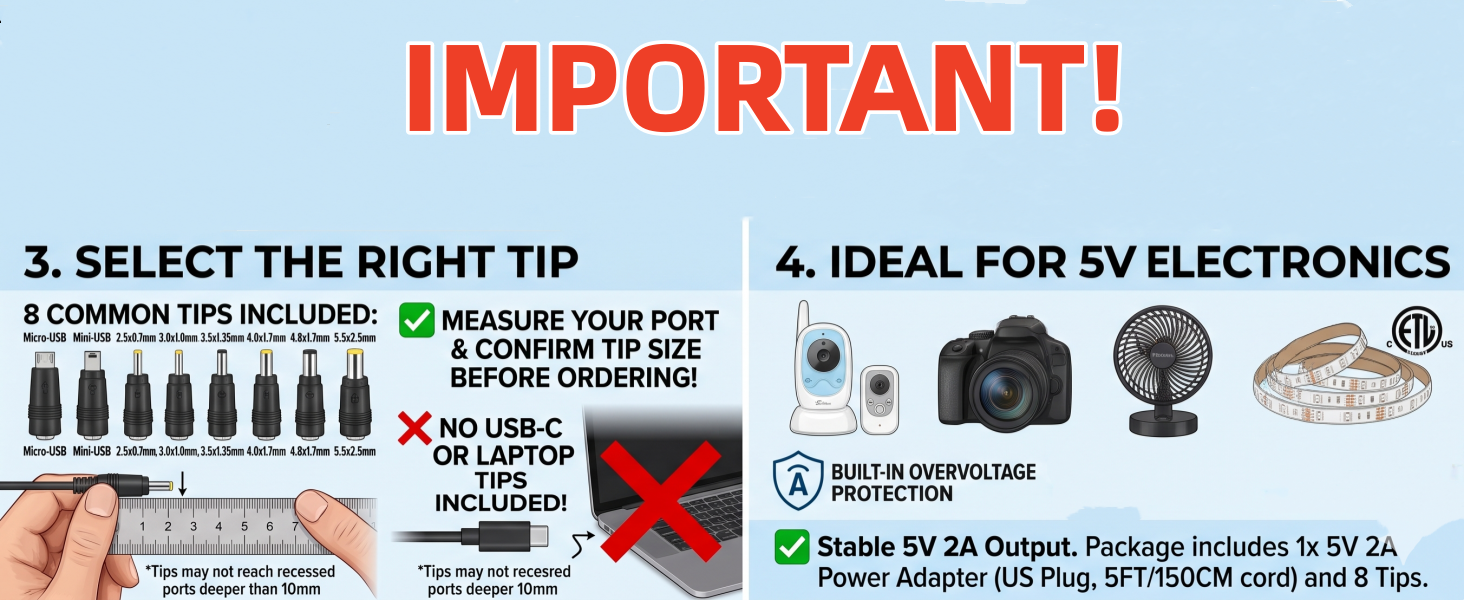 please choose the suitable tips for your devices