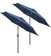 HealSmart 7.5ft Patio Umbrella with Push Button Tilt/Crank, Outdoor Table Market Yard Umbrella, 6...