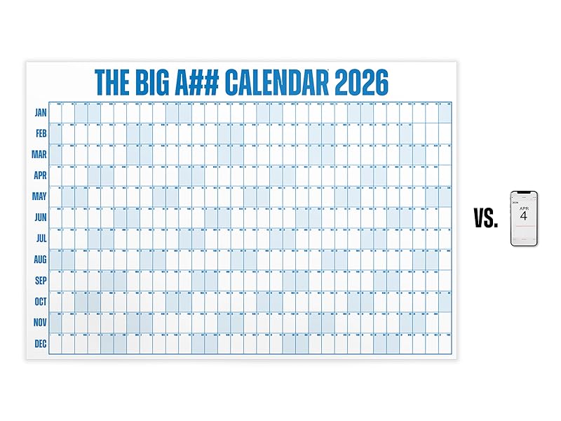 A large wall calendar vs. a small phone calendar