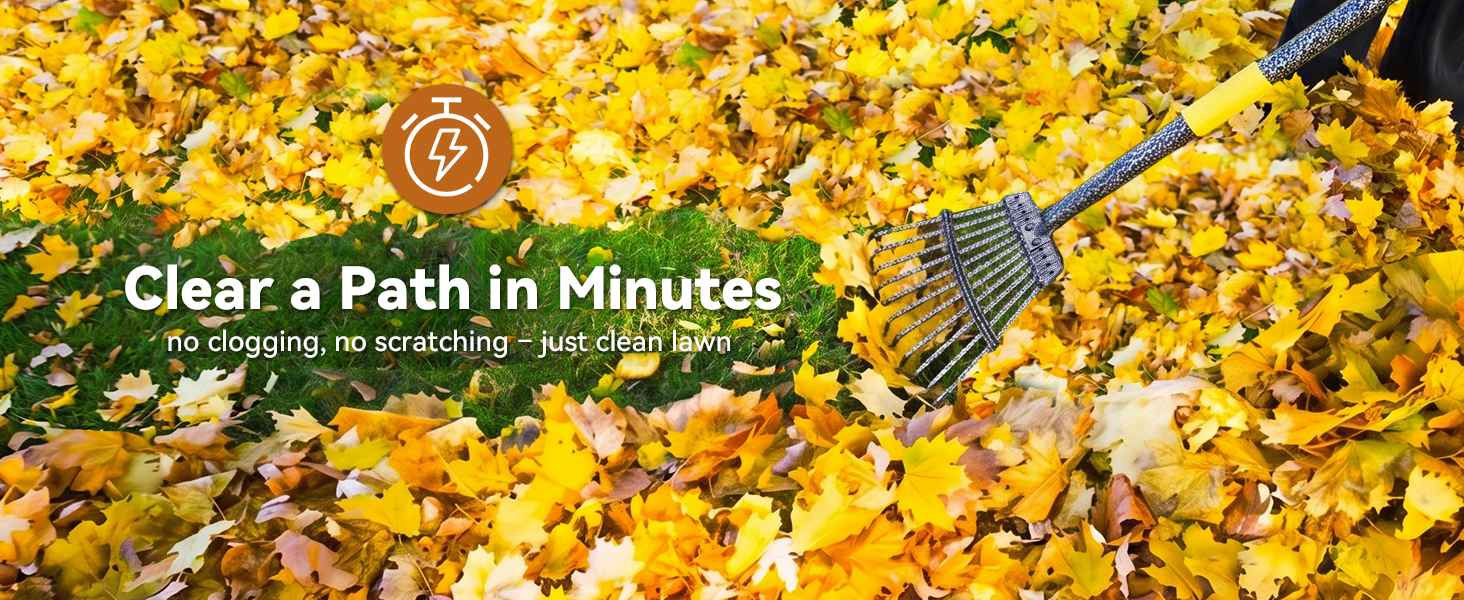 rake leaf rakes lawns heavy duty leaves yard garden tools gardening metal steel long handle