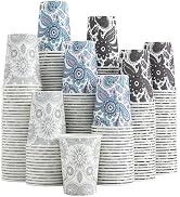 Clawsoff [300 Pack 8 OZ Paper Cups, Disposable Coffee Cups 8 oz Hot/Cold Colourful Beverage Drink...