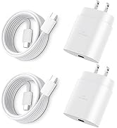 Type C Charger Fast Charging, 25W USB C Wall Charger Super Fast Charging Block with 3FT Android P...