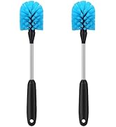 MOSOLAN Stainless Steel Water Bottle Brush, Long Handle Scrubbing Brush, Built for Cleaning Sport...