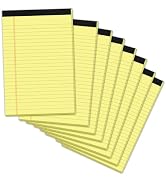 8 Pack Yellow Legal Pads 5x8 Small Note Pads 240 Sheets Perforated Yellow Pads Paper Narrow Ruled...