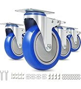 Enyke 5 inch Caster Wheels, Casters Set of 4 Heavy Duty 2200 lbs with Locking, Outdoor Industrial...