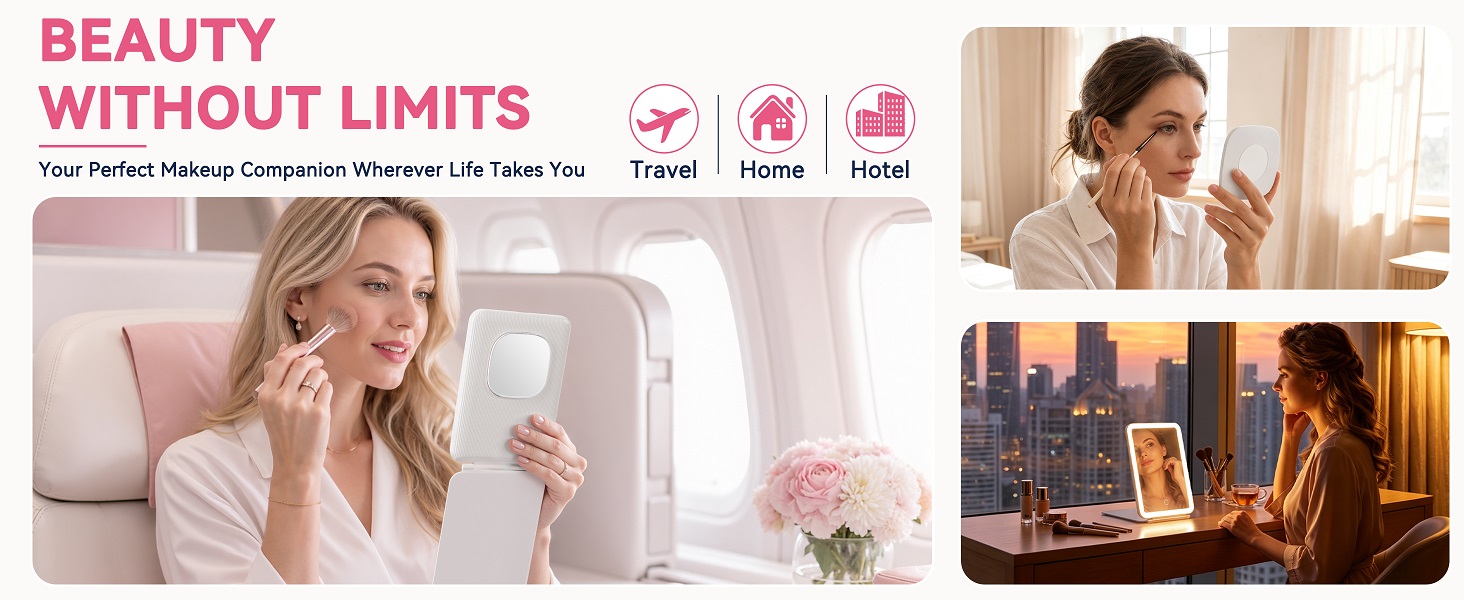 Stand on desk, hand on, or carry in bag for travel