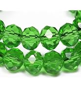 Songxi 10mm 50pcs Glass Beads for Jewelry Making, Faceted Glass Beads for Bracelets Necklace Earr...