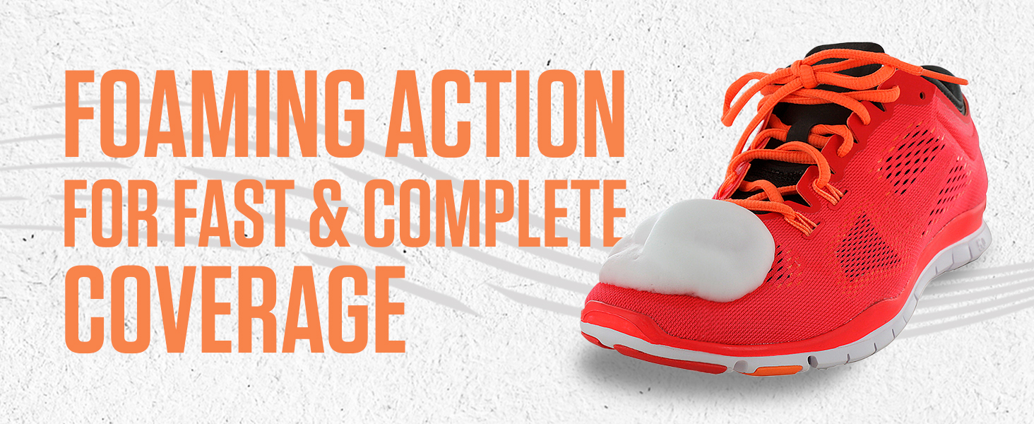 Foaming action for fast & complete coverage