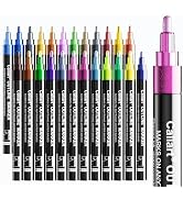 Caliart 24 Colors Outline Markers Shimmer Glitter Pens, Doodling Marker Set for Adults Artists, C...