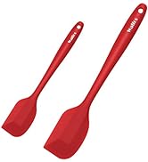 Walfos Silicone Spatula - 600ºF Heat Resistant Kitchen Scraper Spatulas, Strong Steel Core & One-...