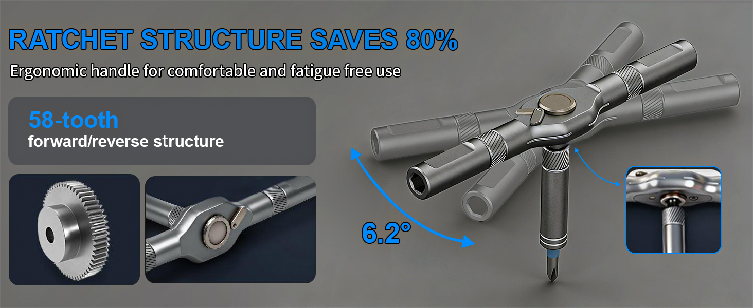 24 in 1 magnetic ratchet screwdriver set