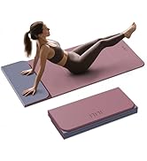 ILILI Foldable Yoga Mat, 10mm Thick, TPE Material, Extra Long 75"L x 26"W, Soft and Comfortable F...