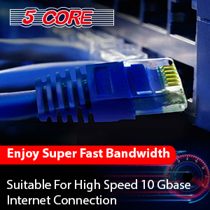 Cat6 Ethernet Cable, 6ft LAN, Network, Internet Cable, RJ45