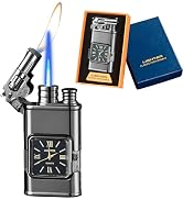 Torch Lighter, Magic Dual Flame Lighter with Cool Design, Windproof Lighters with Visible Fuel Ta...