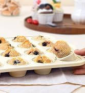 Vnray Silicone Muffin Pan Set:3Pcs Silicone Cupcake Molds for Baking Metal Frame - Nonstick Jumbo...