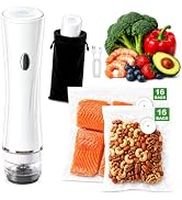 Sturdon Compact Vacuum Sealer for Food (32 Reusable Vacuum Bags + Vacuum Sealer Machine with Stor...