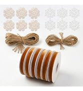 IDONGCAI Velvet Ribbon, Jute Twine & Lace Snowflake Craft Kit | Gift Wrapping, DIY Crafts, Scrapb...