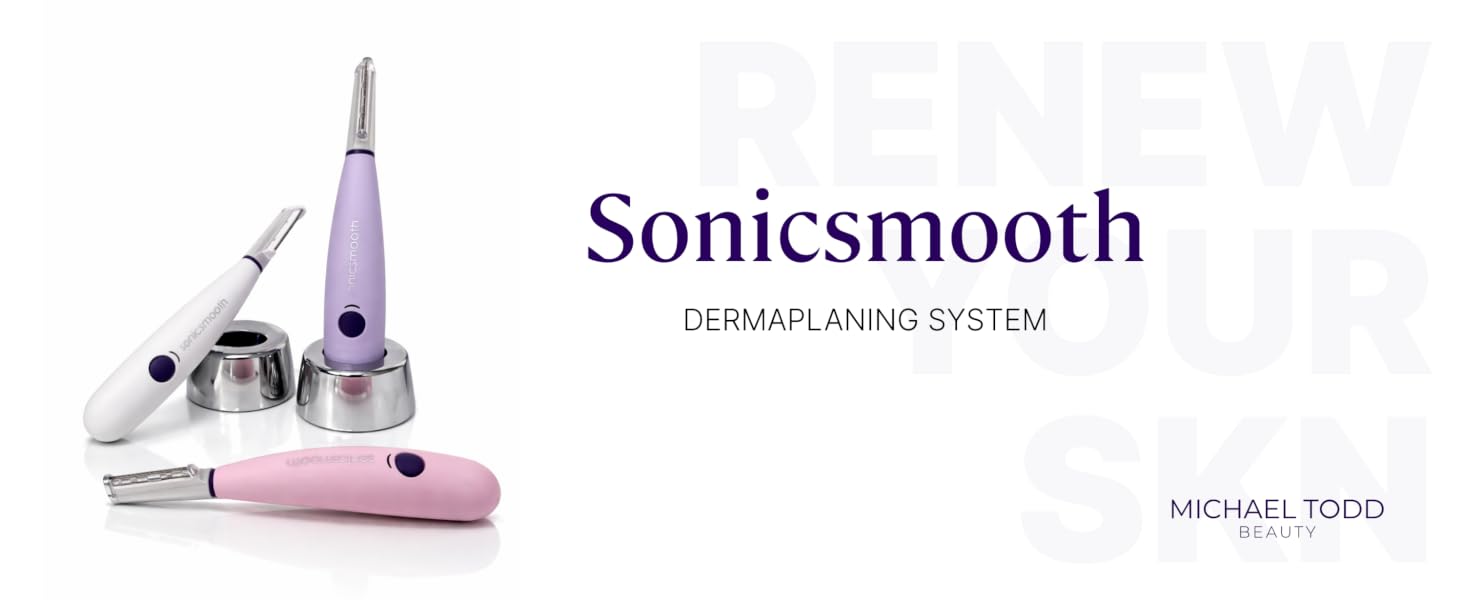 Sonicsmooth professional sonic dermaplaning tool for facial exfoliation and hair removal
