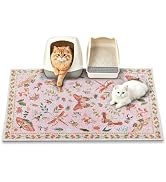 PPET Cat Litter Mat, 35" x 23" Litter Mat, Traps 100% Cat Litter, Non-Slip Litter Box Trapping Ma...