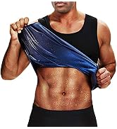 BODYSUNER Sauna Sweat Vest Workout Tank Top Waist Trainer for Men Compression Workout Enhancing Vest