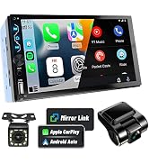 Leadfan Double Din Car Stereo with Dash Cam,7 Inch Full HD Touchscreen Car Stereo Receiver Suppor...