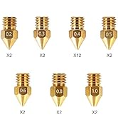 Creality Official MK8 Ender 3 Nozzles 24 pcs 3D Printer Brass Nozzles Extruder for Ender 3 Series...
