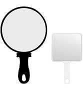 Hand Mirror 2 Pcs, Men or Women Salon Barber Hairdressing Portable Handheld Mirrors with Handle,S...