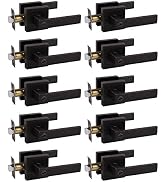 10 Pack Probrico Commercial Heavy Duty Privacy Door Levers, Flat Style Door Handle Set for Bed an...