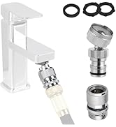 Hibbent Faucet Adapter Kit, Swivel Adapter to Connect Garden Hose - Multi-Thread Solid Brass Quic...