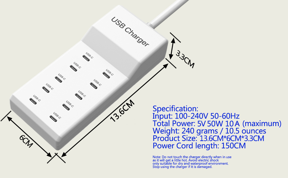50W Multi-Port USB C Charger