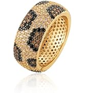 Mixcbe Gold Plated Leopard Ring for Women Leopard Cubic Zirconia Statement Rings for Women Men Ch...