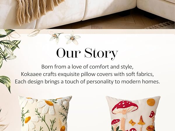 Embroidered Throw Pillow Covers