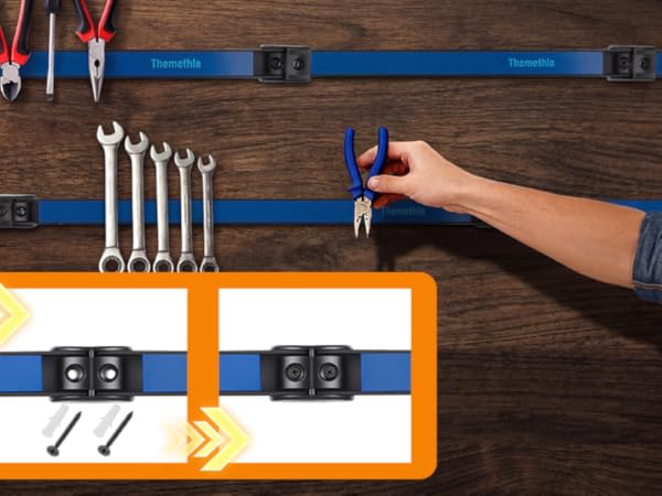 Magnetic Tool Holder Rack Set Magnet Tool Strip Workshop Garage Organization Bar