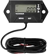 Yooreal Digital Maintenance Hours Meter Tachometer for 2 or 4 Stroke Small Gasoline Engine Lawn T...