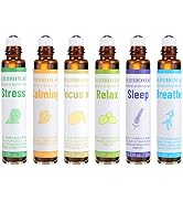 HERBROMAS Aromatherapy Essential Oils Roll On Set, Natural Pre-diluted Blend Oils for Skin Use, P...