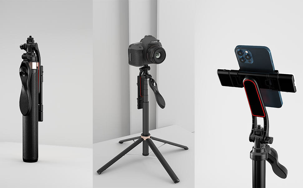 iPhone Quadpod Stand,Selfie Stick Tripod for iPhone Compatible with All Cell Phones,Camera