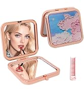 PDOZV Mini Compact Mirror for Purse, Double Sided 1X/2X Magnifying Portable Folding Travel Makeup...