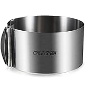 CALIFORNIA CADE ELECTRONIC Cake Mold-Cake Ring-Adjustable Round Stainless Steel 6 to 12 Inch, 6 I...