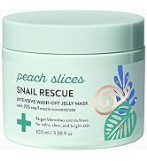 Peach Slices | Snail Rescue Intensive Treatment Wash-Off Face Mask | 95% Snail Mucin | For Dark S...