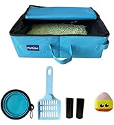 PetLike Travel Cat Litter Box, Leak-Proof Portable Litter Box, Collapsible Toilet Tray Carrier fo...