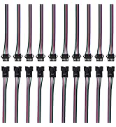 BTF-LIGHTING 10 Pairs 4pin SM JST 15cm Cable Female/Male connectors for Led Strip RGB 5050 3528 W...