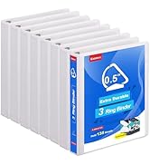 COMIX Heavy Duty 0.5 inch Slant-D Ring View Binder, 1/2 inch 3 Ring Binders, Hold 125 Sheets of 8...